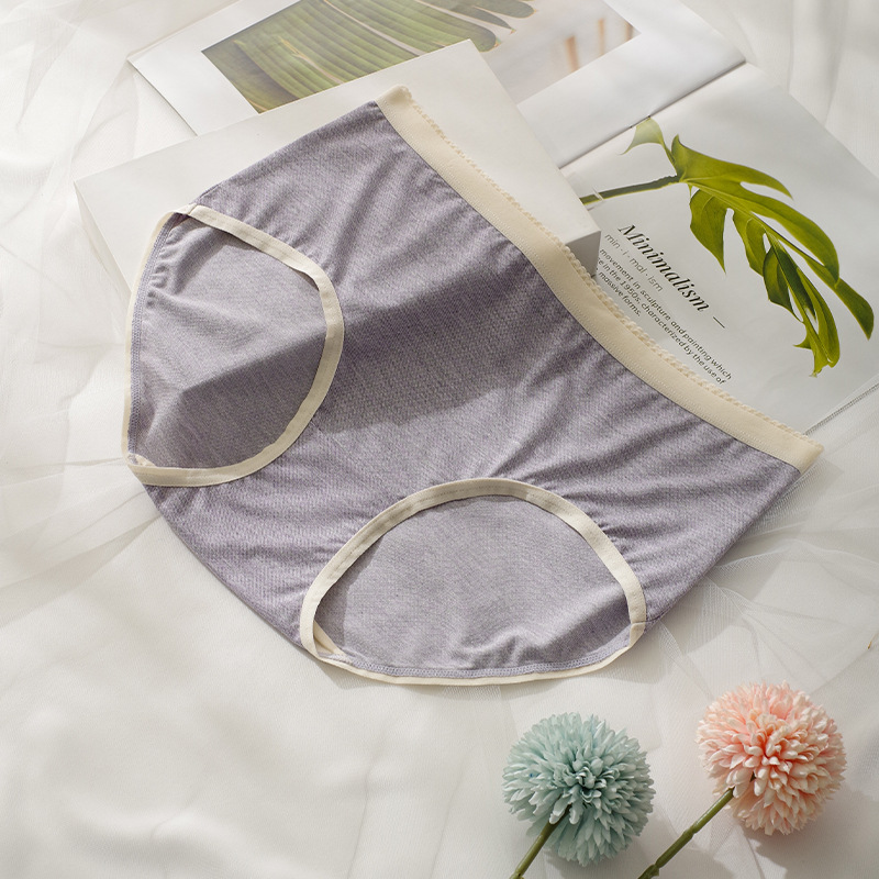 Ropa interior sin costuras de las mujeres al por mayor transpirable cintura media 40 ropa interior de algodón peinado de las mujeres calzoncillos de algodón entrepierna ropa interior elástica alta