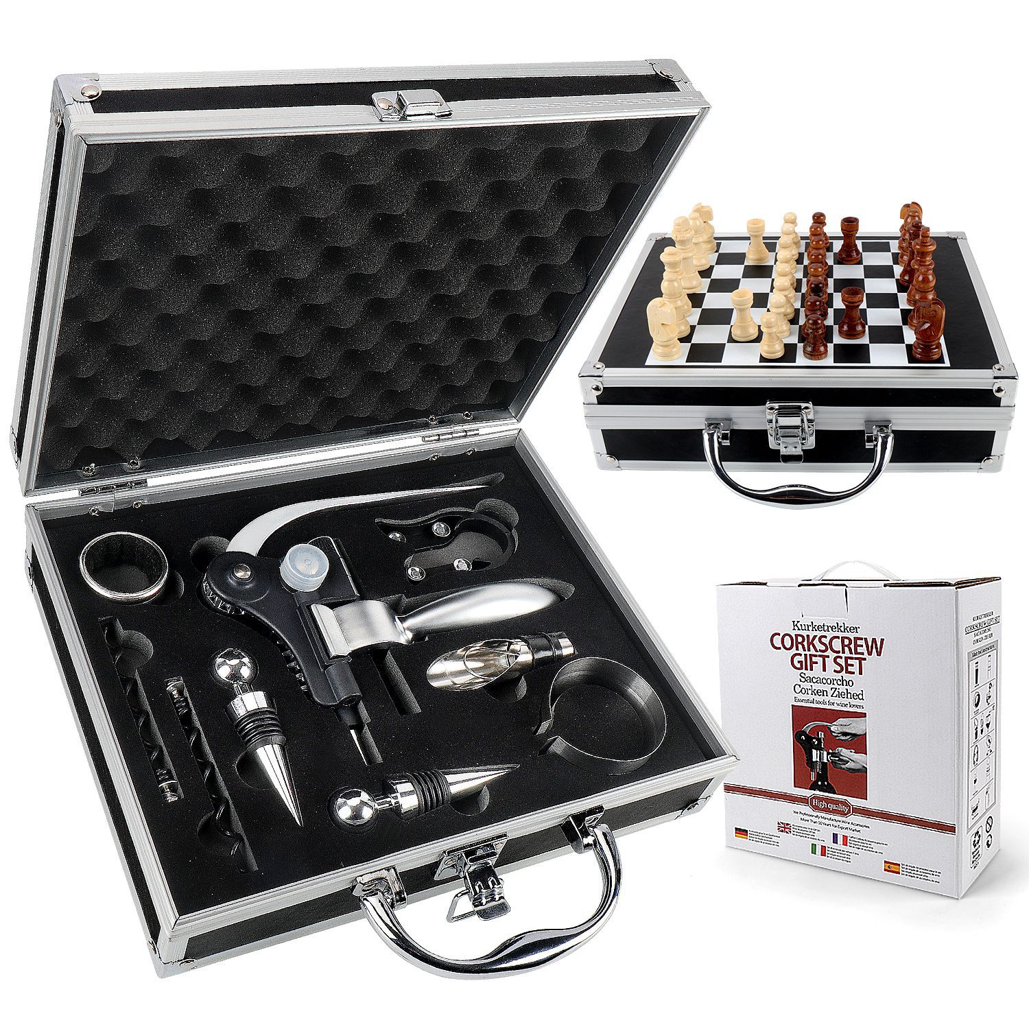 Venta caliente transfronteriza conejo cabeza botella abridor vino Vino conjunto caja de regalo traje de alta calidad botella de vino abridor