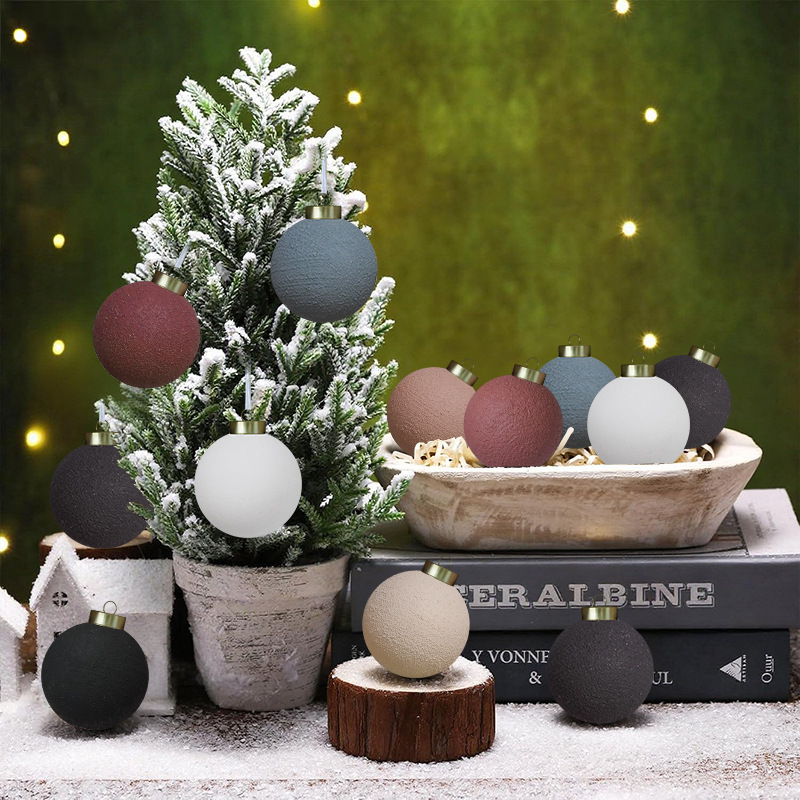 Amazon nuevo 8cm textura sensación de endurecimiento color cemento bola de Navidad decoración de Navidad bola de Navidad personalizada