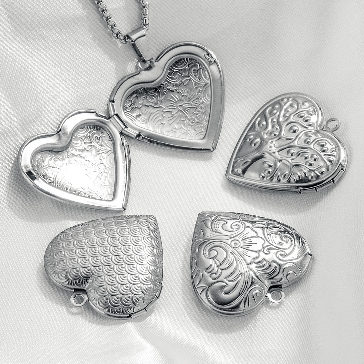 Heart Shape Pattern All Seasons Season Polished Finish 5 PCS/Package 27*29mm Stainless Steel PVD Coated Real Gold Plated Heart Shape Polished Pendant DIY Jewelry Accessories