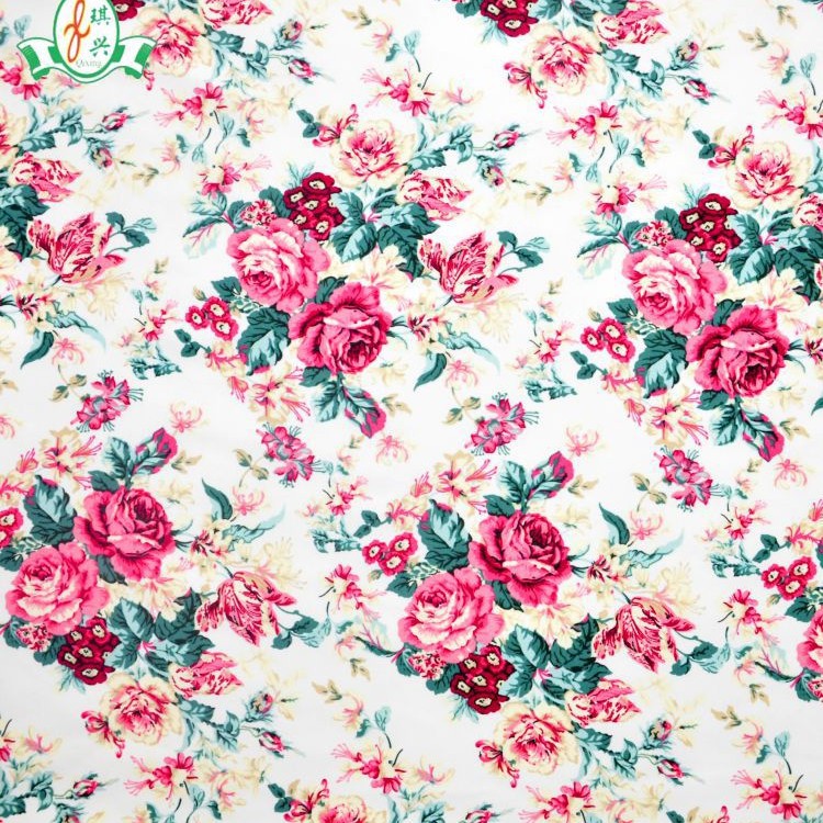 厂供清新花朵图案酸性数码印花弹力锦氨针织冰丝内衣OEKO-TEX面料