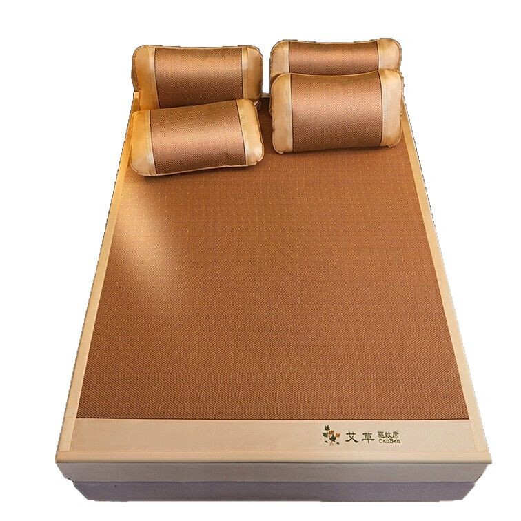 メーカー直販艾草藤席三点セット夏家庭用氷糸凉席シングル二人寮畳卸売り代発|undefined