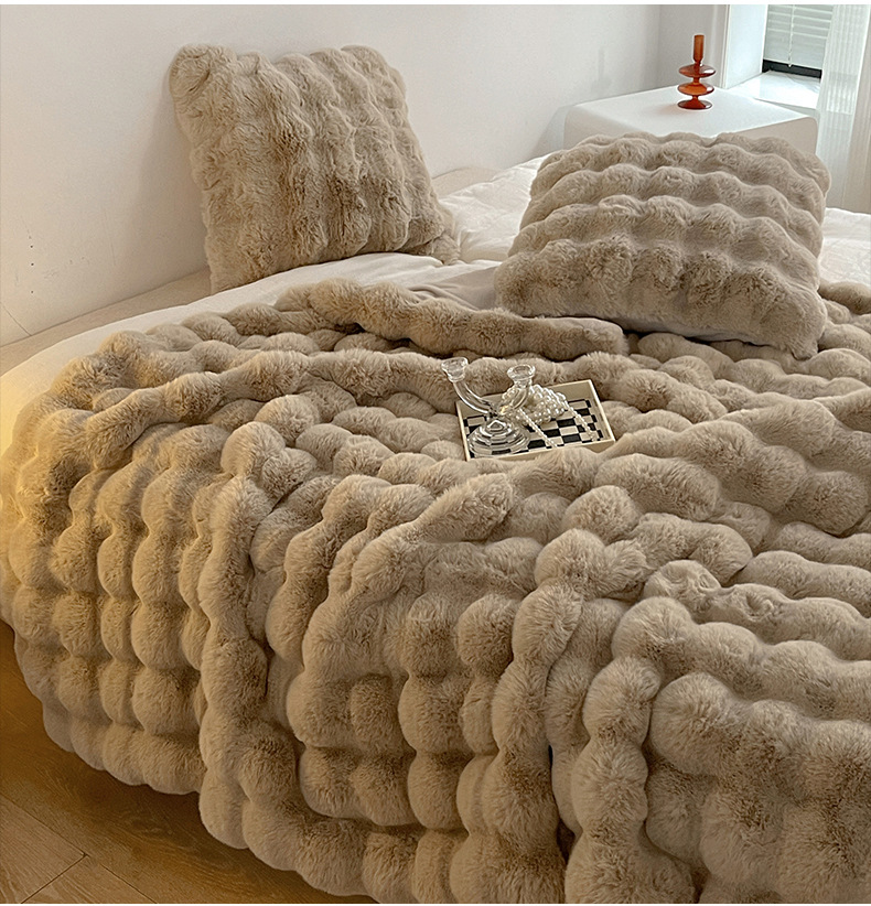 托斯卡纳仿兔毛短绒休闲盖毯轻奢高级沙发毯毛毯柔软保暖绒毯卧室详情11