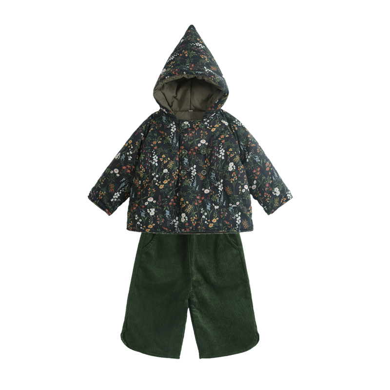 new pattern winter girl Broken flowers Cotton Pointy With cotton Korean Edition cotton-padded clothes coat Adidas