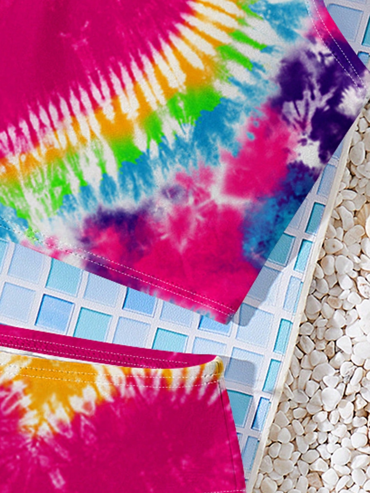 Biquíni de duas peças para menina com estampado de verão_voghion.com