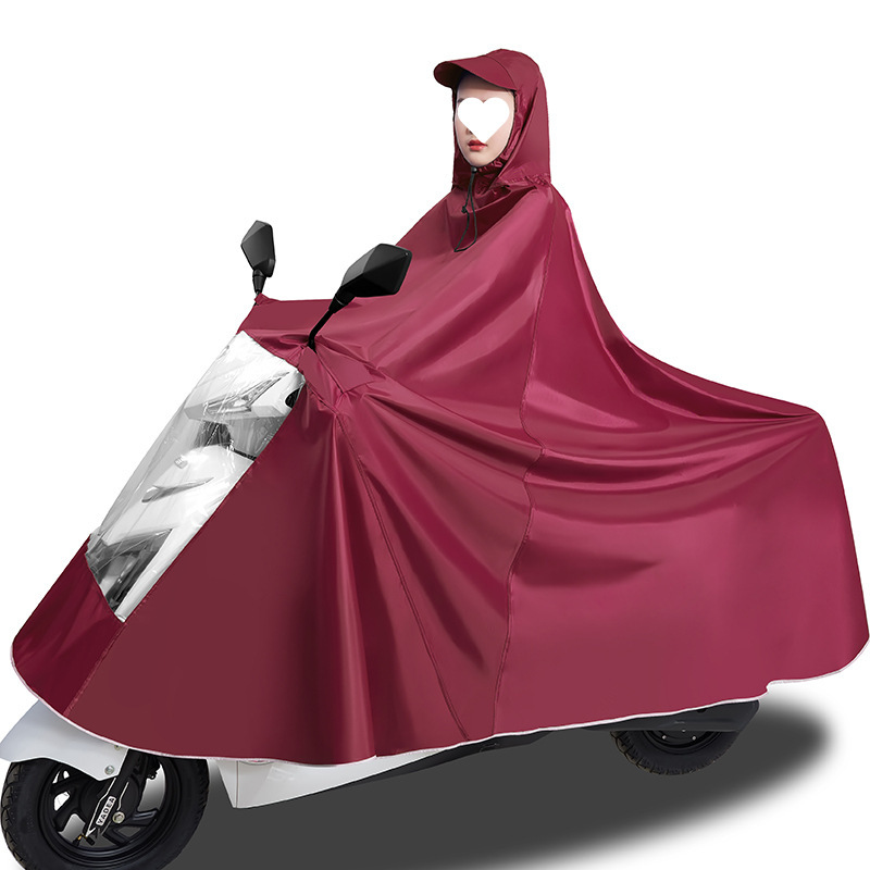 전기 자동차 비옷 오토바이 배터리 판초 얼굴 보호 라이드 초대형 두꺼운 긴 싱글 남성과 여성의 안티 노스 골드