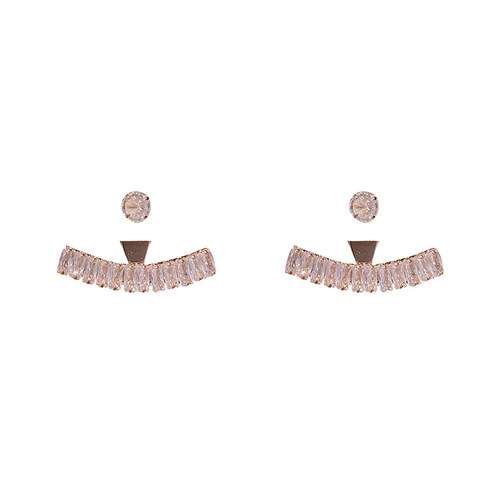 【】A two-wear back-hanging zircon stud earrings, light luxury and high-end earrings