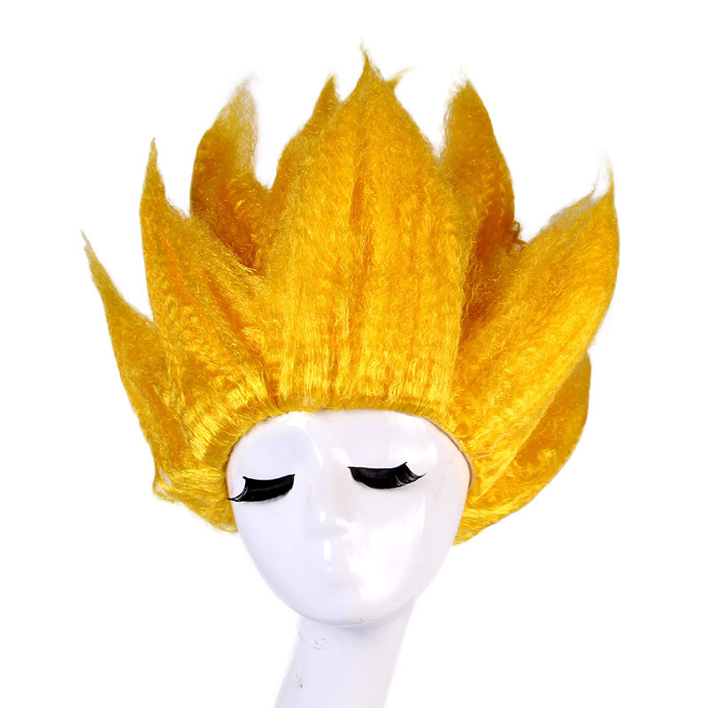 Halloween cos children's anime Dragon Ball Monkey King wig adult Super Saiyan performance wig head cover