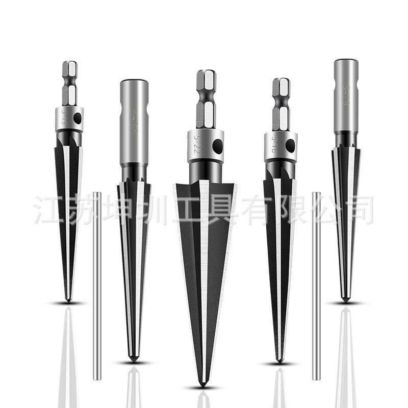 5-16mm Round Handle Hexagonal Taper Reamer 3-13mm Woodworking Chamfering Tool for Opening and Expanding Holes in Wood Boards