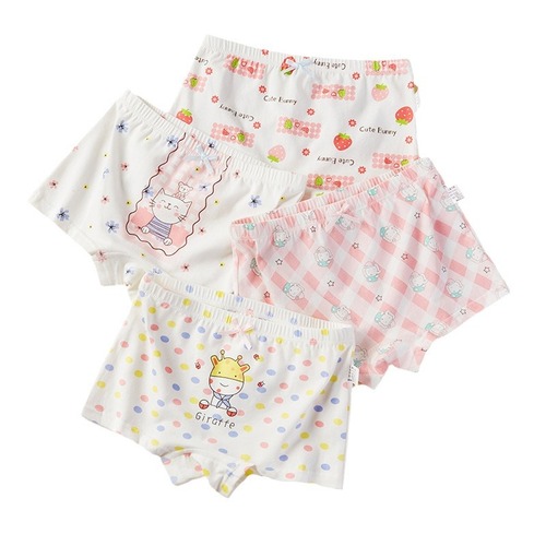 Children's underwear for girls, Type A cotton flat-angle small and medium children's baby girl's triangular underwear, does not pinch the buttocks
