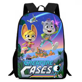 新品印花动物神探队The Creature Cases学生书包卡通双肩背包轻便