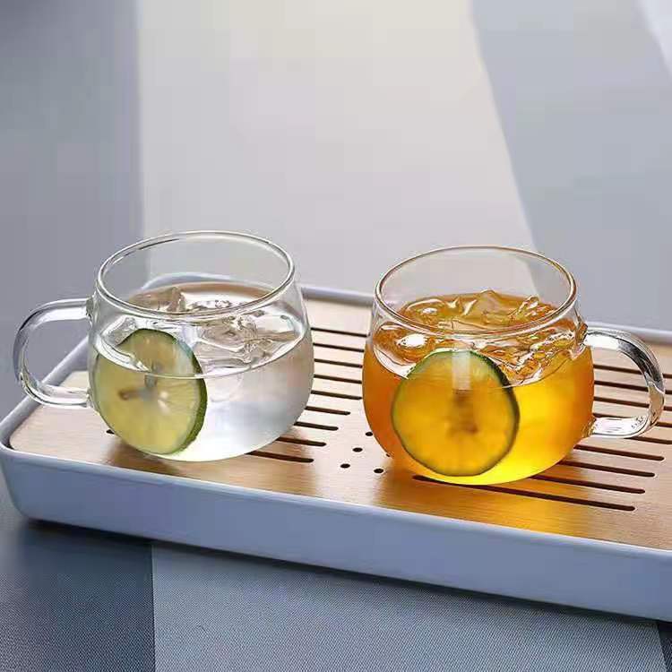 批發透明玻璃杯早餐杯咖啡杯牛奶杯花茶圓趣單杯微波爐加熱LOGO