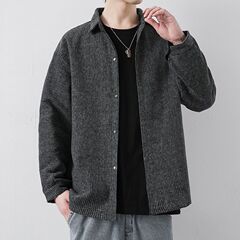 外套男春春秋灯芯绒衬衫男士宽松青年长袖衬衣外套春秋夹克薄款潮