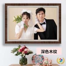 ✅婚纱照挂墙相框加洗照片影楼冲印全家福床头客厅放大相片框架