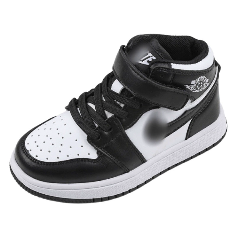 Детские кроссовки AJ для мальчиков и девочек, осенне-зимние, новинка 2025 года, высокие баскетбольные кроссовки, детские спортивные туфли на флисовой подкладке из хлопка