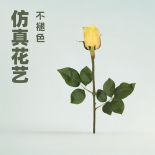 Champagne Wedding Sugar Heart Rose Bud Single Simulated Rose Home Decoration