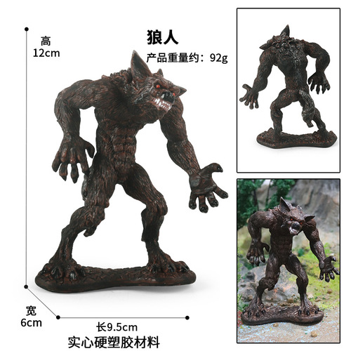 Simulated animal model solid Wolverine warrior toy jungle wild animal ornaments hand-made children's gift