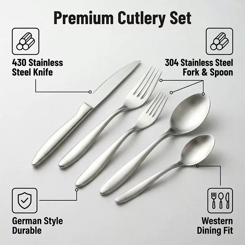 西餐刀叉餐具套装加厚不锈钢勺子欧式家用牛排刀哑光亮光