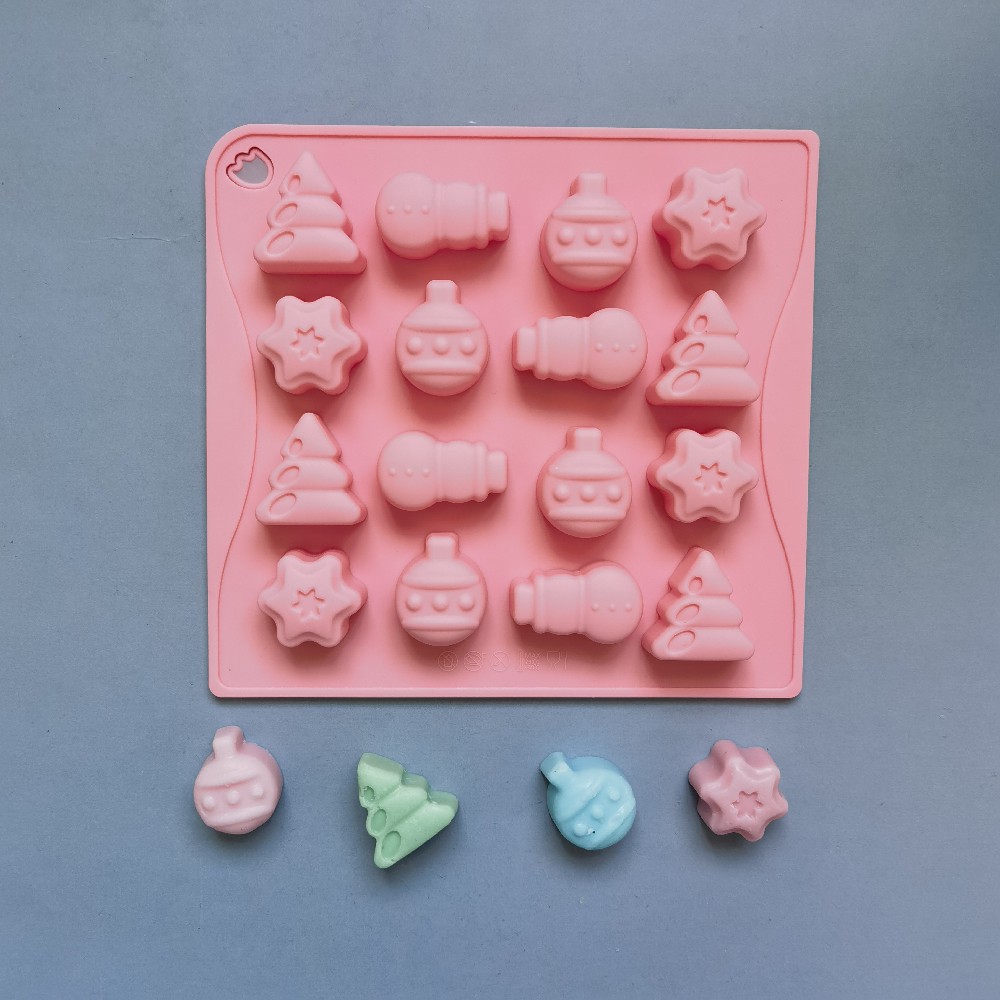 16 muñeco de nieve de árboles 73 molde de silicona pastel helado pudín molde de postre jabón utensilios