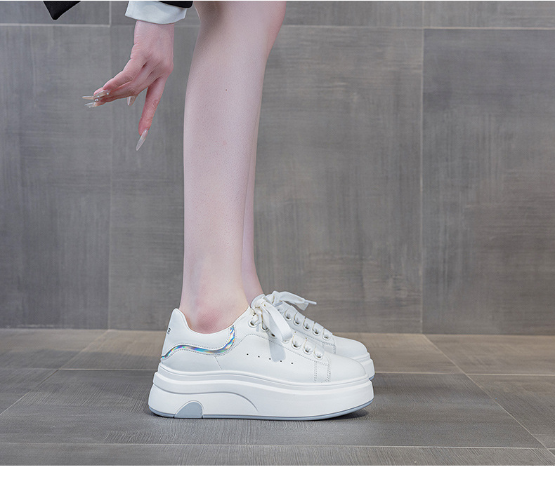 Giày sneaker nữ đế dày thời trang mùa xuân 2026 thiết kế cá tính tăng chiều cao — M2708 màu xám, M2708 màu đỏ, M2708 màu đen chi tiết 17