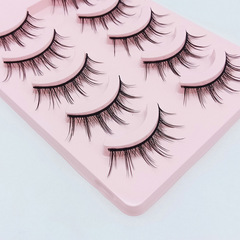 Factory wholesale five pairs of 009 false eyelashes, fairy hair A-type fishtail combination eyelashes, fairy slim style
