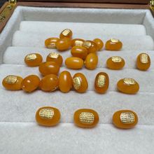 新款S925银五条经镶天然蜜蜡鼓珠腰珠枣珠隔珠配件DIY文玩手链配