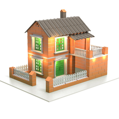Little mason children's handmade diy hut building house sand table wall building model toys color box