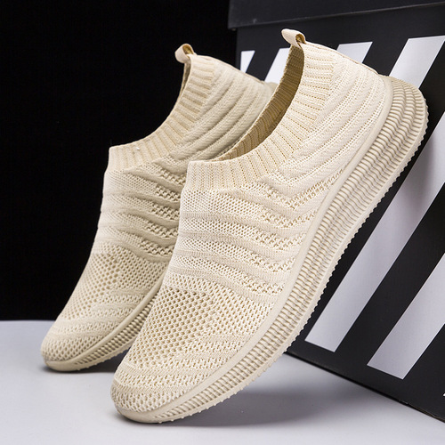 2025 New Spring and Summer Mesh Breathable Flyknit Casual Shoes for Men, Socks Shoes, Net Shoes, Work Shoes, Running Shoes