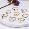 Fashionable zirconium, ring with stone, set, European style, boho style, wholesale