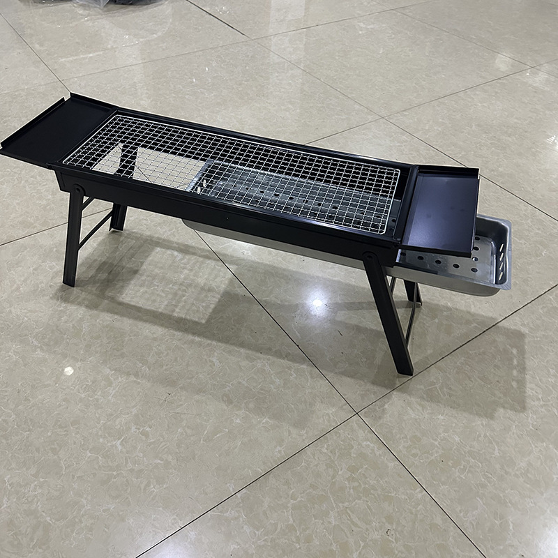 Plegable para el hogar engrosada estufa de barbacoa de acero negro al aire libre portátil libre de humo pequeña estufa de carbono estante para hornear suministro directo de fábrica