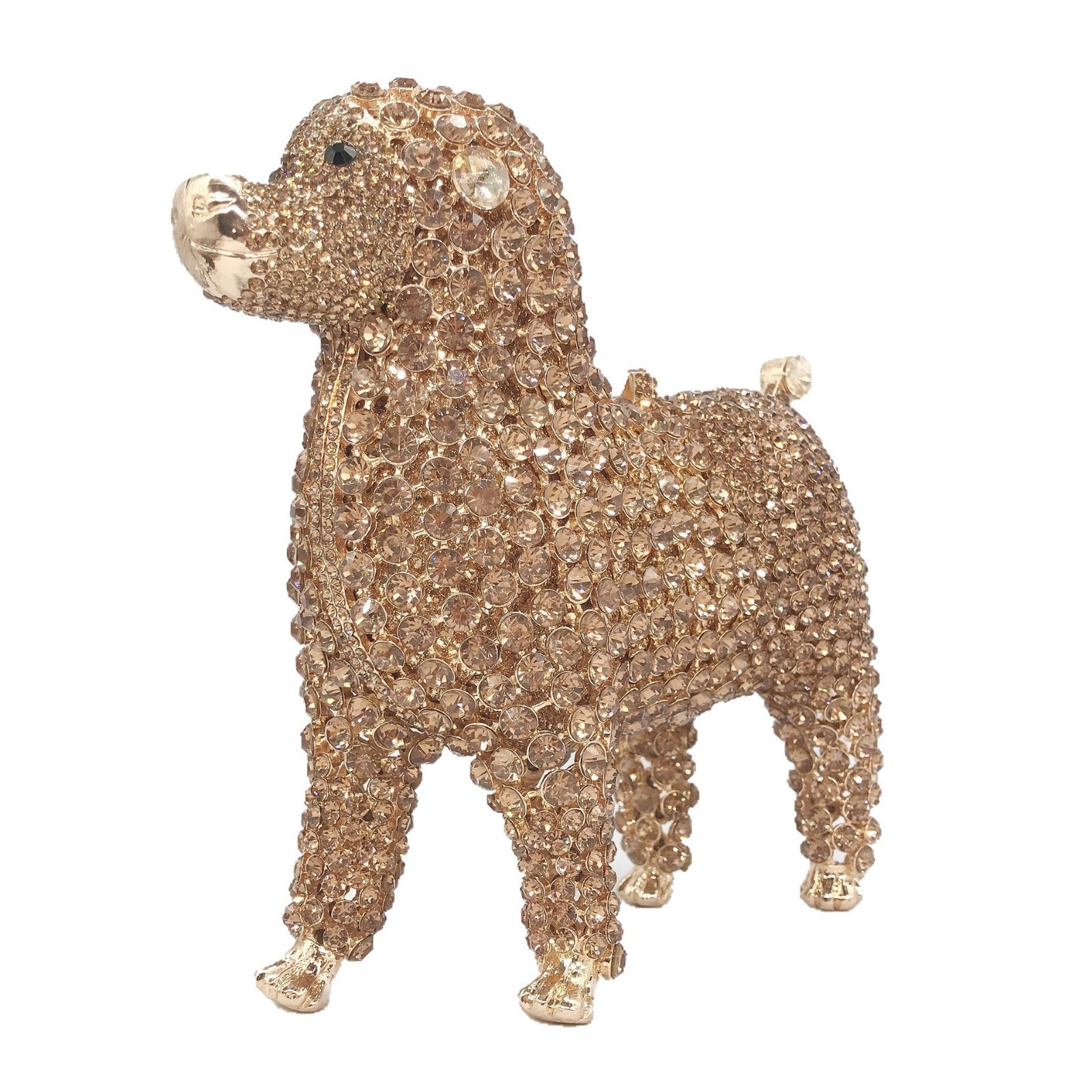 Animal transfronterizo perros diamantes bolsas de cena Europa y América banquete lleno de diamantes bolsas de mano bolsas de cena de mujer embragues de piedra