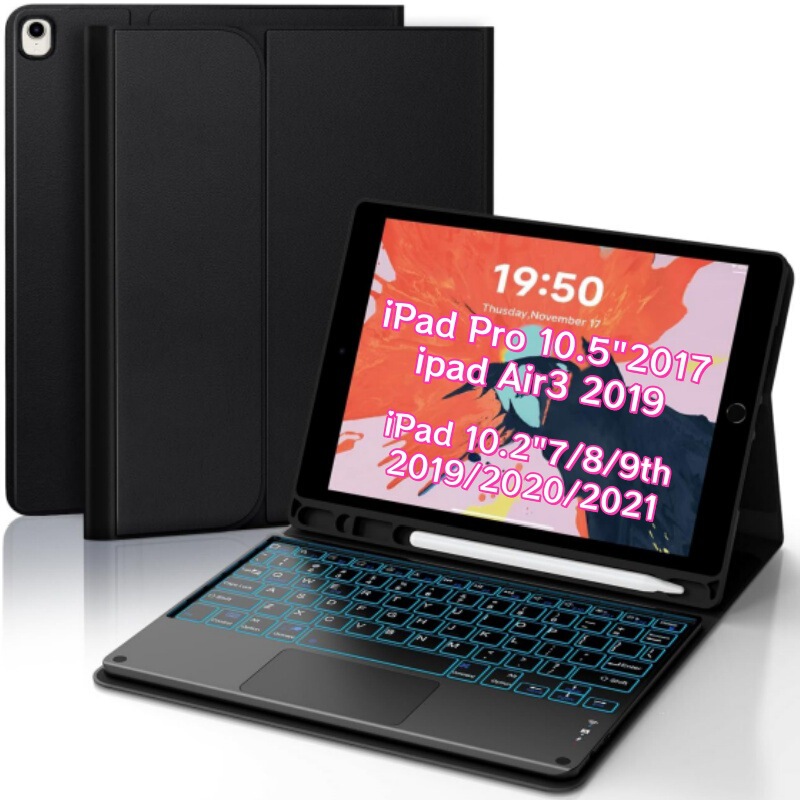 Suitable for Apple 789Th Generation 10.2inch Touch-Sensitive Backlit Bluetooth Keyboard Protective Cover iPad Air3 Magnetic Tablet Case Suitable for Apple 789Th Generation 10.2inch Touch-Sensitive Backlit Bluetooth Keyboard Protective Cover iPad Air3 Magnetic Tablet Case