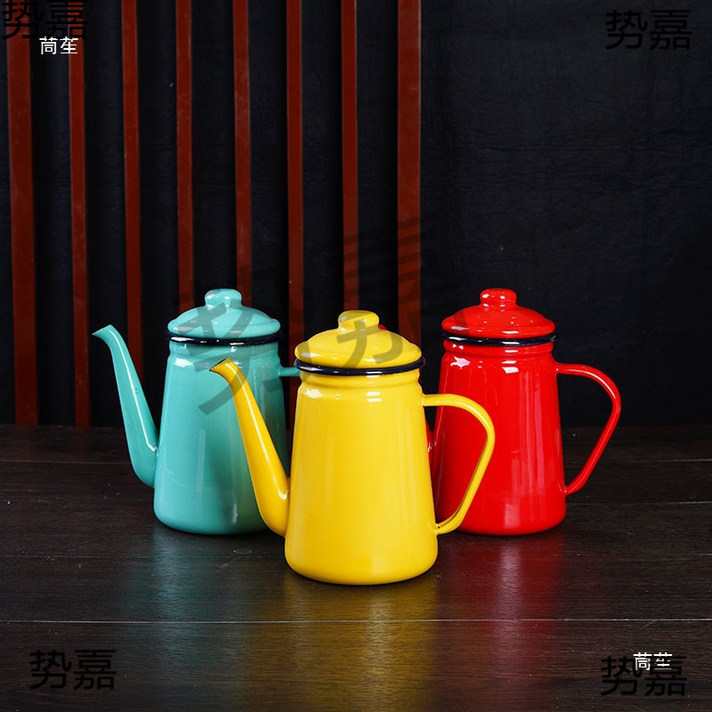 搪瓷小号家用烧水壶明火冷水凉水壶老式油壶搪瓷珐琅电陶炉咖啡壶|undefined