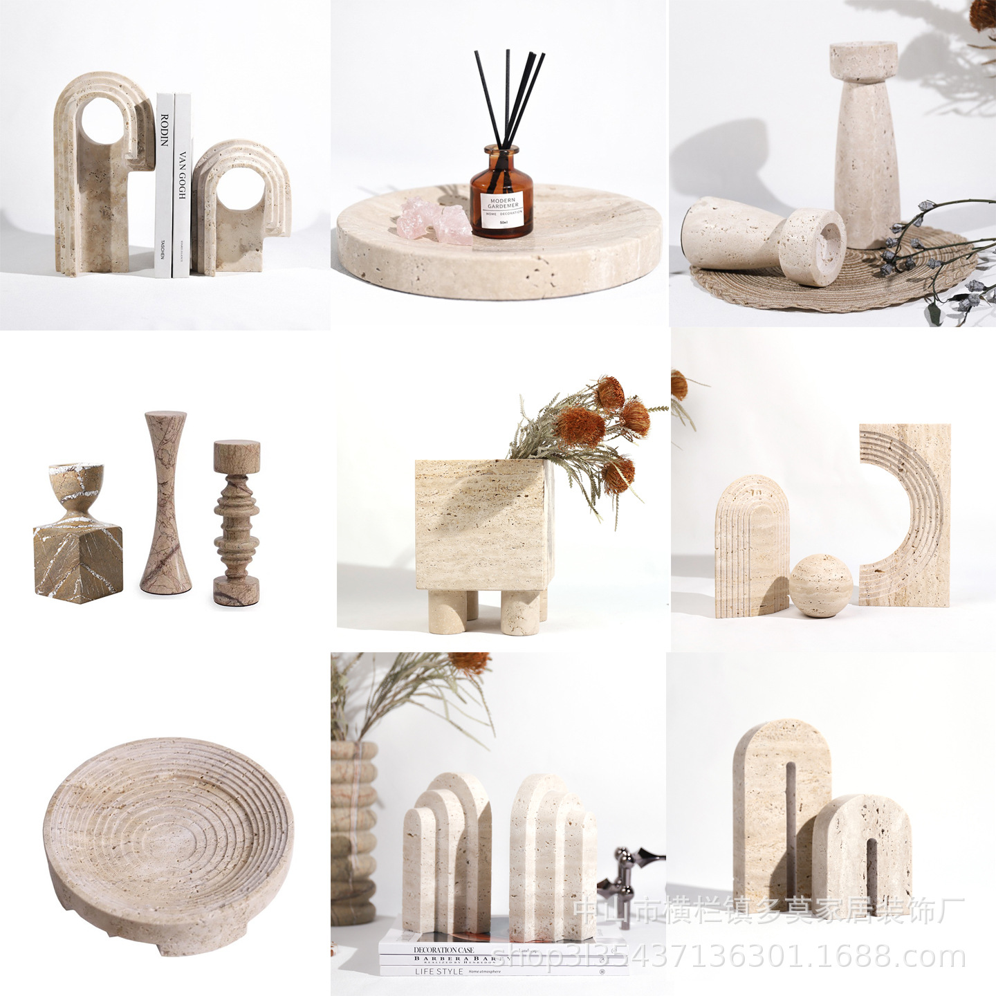 Geométrica piedra de cueva natural adornos de mármol de viento silencioso decoración del hogar modelo de arte de decoración de escritorio de decoración suave
