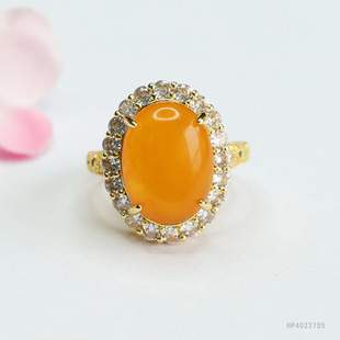 Yuyu natural amber ring full of honey old beeswax finger ring light luxury factory wholesale HP4022705