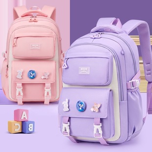 New primary school student schoolbag Girls' High-looking lightweight burden-reducing spine protection large capacity children backpack Grade 1-6