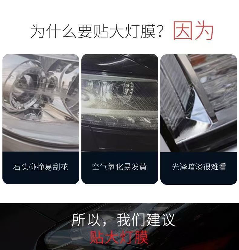 Suitable for Toyota Asia Dragon Rav4 Camry Light-Controlled Color-Changing Blackened Headlight Film Tpu Rear Light Color-Changing Film