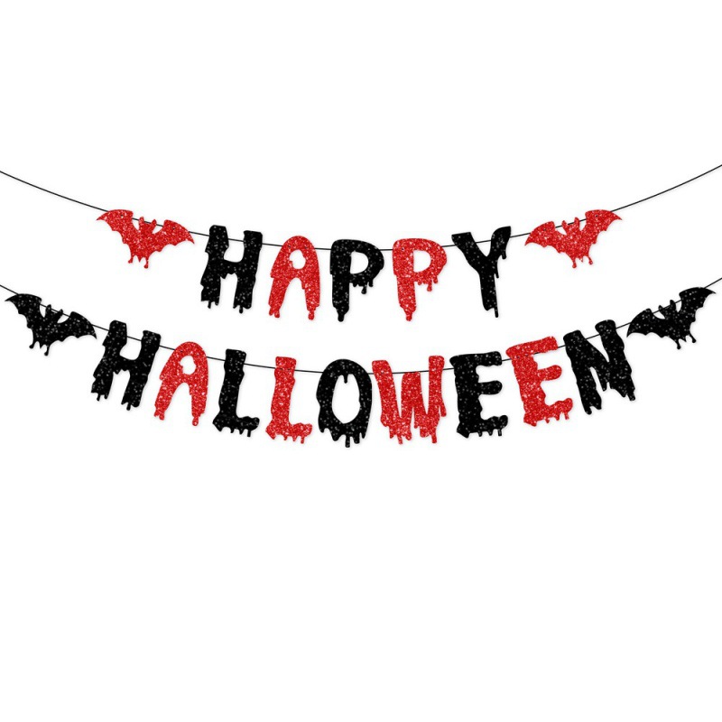 Europa y América nueva decoración de fiesta de Halloween tirar banderas murciélagos arañas tirar flores fiesta de cumpleaños decoración tirar banderas