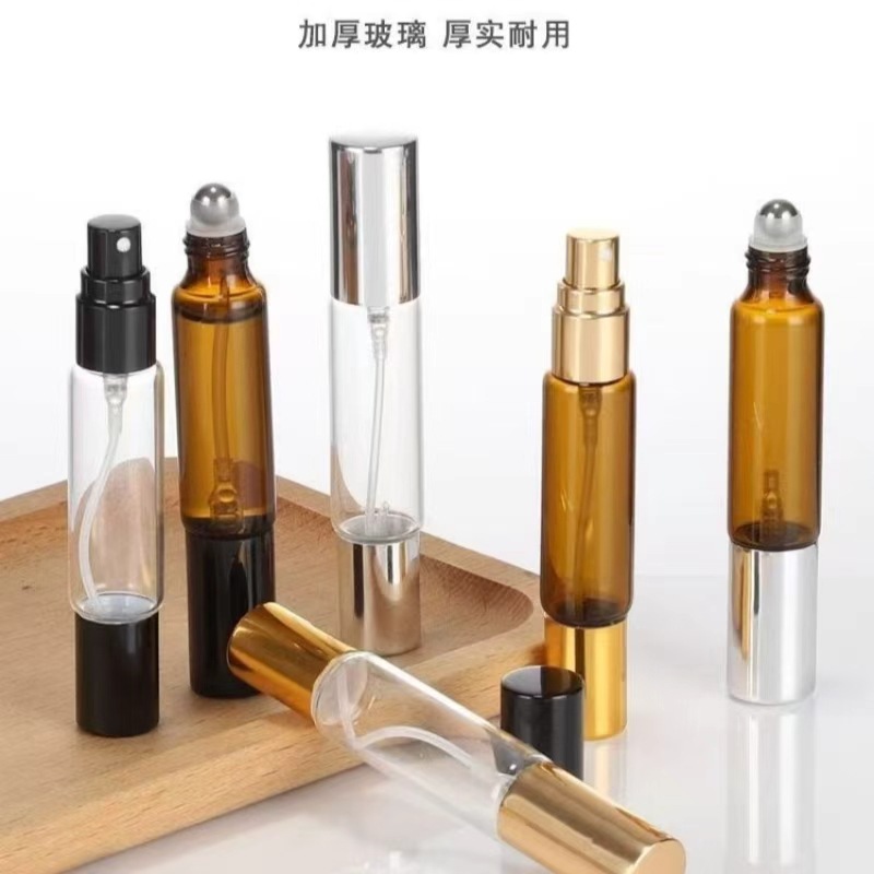 爆款双头两用分装瓶 便携10ml滚珠喷雾玻璃瓶 香水花露水分装工具