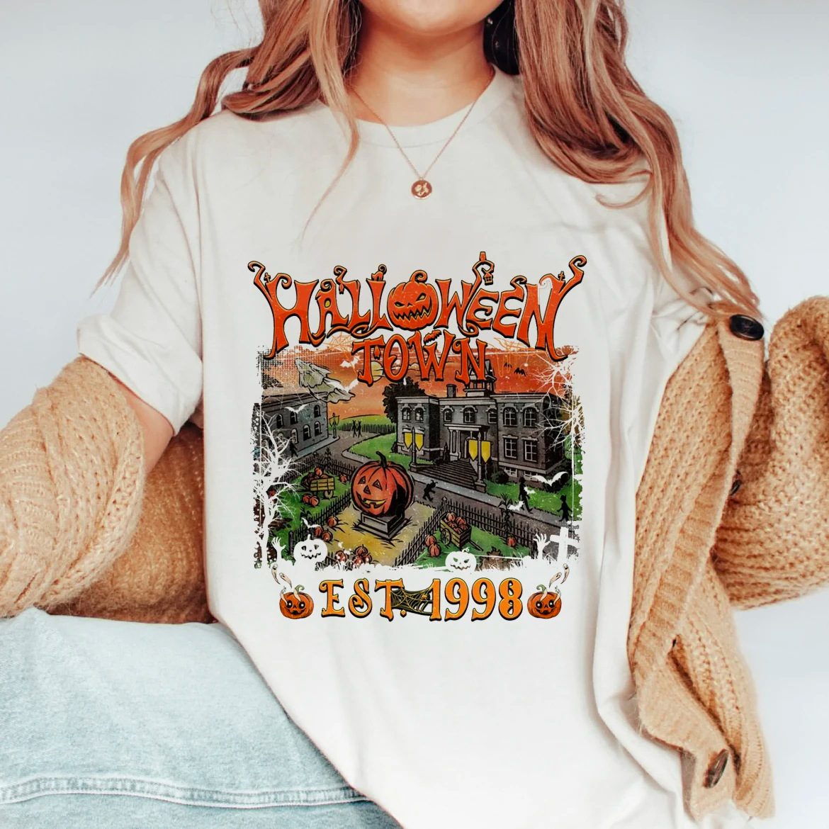 182g Weight Short Sleeve Sleeve Length Pullovers Placket Type Cotton Fabric Type Long Top Length T-shirt Tops Type Holiday Occasion Round Neck Neckline Regular Fit Fit Type Halloween Festival Pumpkin, Skull Pattern Summer, Spring Season Women's Gender Printing Design Streetwear Style Wholesale Women's Streetwear Pumpkin Skull Short Sleeve Printing T-Shirts 21
