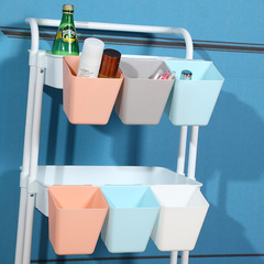 Household trolley hanging basket portable storage frame bathroom toilet storage basket back hanging portable hanging basket