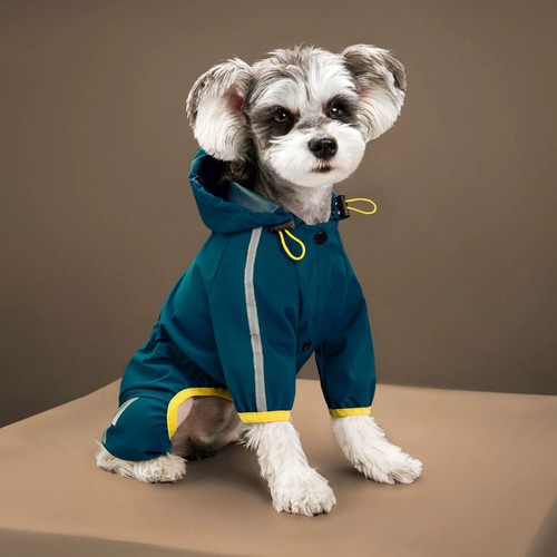 Pet raincoat all-inclusive four-legged waterproof poncho Teddy Pomeranian rainy day pet clothes small and medium-sized dog raincoat manufacturer
