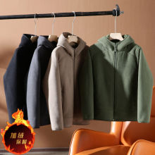 2023秋冬新款加绒加厚保暖春秋冬款连帽情侣男装防风摇粒绒外套