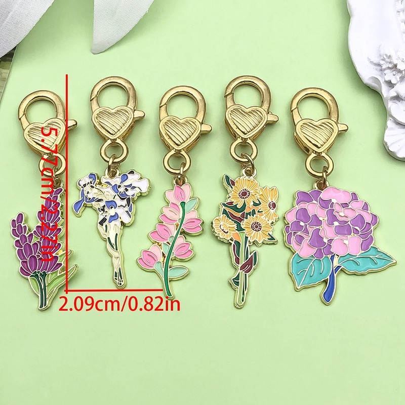 国境を越えた人気の真珠光沢のあるオイルドリップフラワーキーホルダー大きな桜の花びらシンプルなスタイルのUディスクバッグエアポッド小さなペンダント|undefined