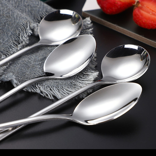 Adult 304 stainless steel spoon Western food main meal spoon household spoon creative thickened large eating spoon