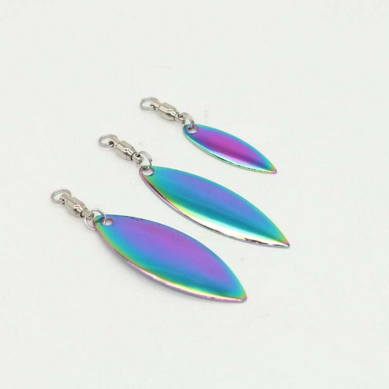 Rodamiento giratorio sauce hoja ruido pieza giratoria lentejuelas giratorias Luya cebo platillo Rana VIB ruido pieza reflectante señuelo pescado rebanada