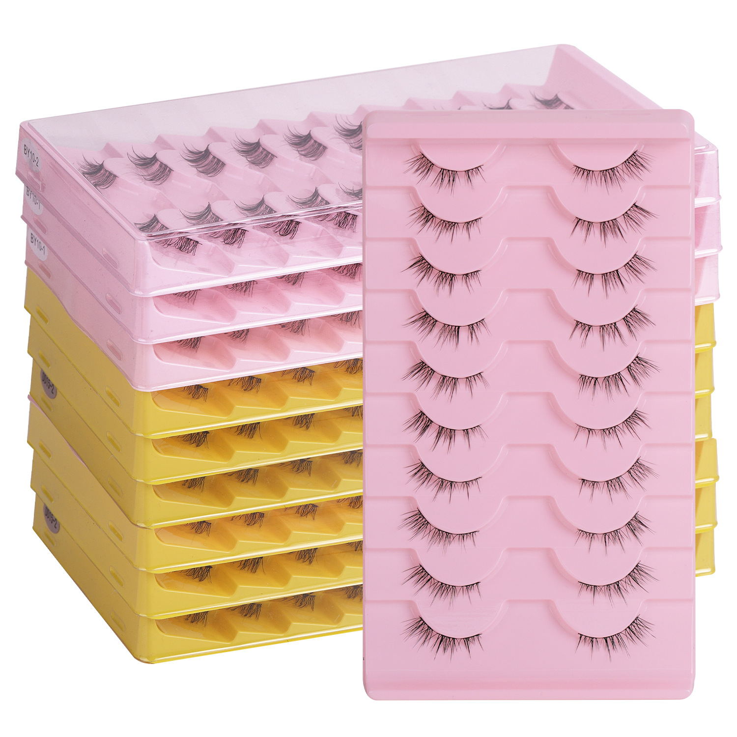 Diez pares de pestañas falsas tridimensionales 3D al por mayor, ojos densos naturales, diez pares de pestañas transfronterizas.