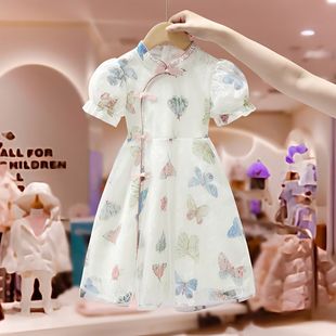 Girls Dress Summer 2024 New Children's Clothing Han Dynasty Internet Celebrity Style Cheongsam Summer Dress Chinese Style Princess Dress
