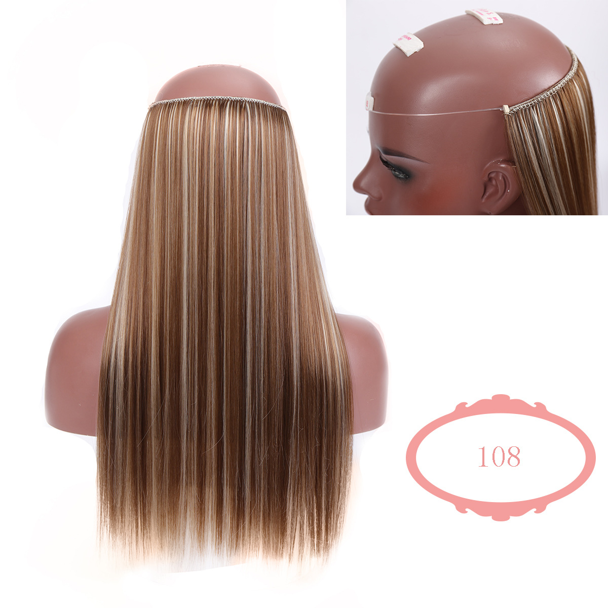Long Straight Hair Wig Hairstyle Women's Retro Holiday High Temperature Wire Long Straight Hair Wigs