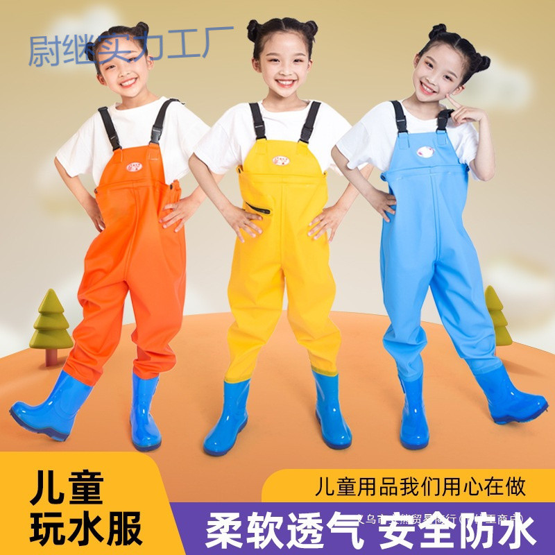 Yp Children's Beach Romper Waterproof Clothing Kindergarten Gear Baby Fishing Wading Pants Rain Pants Rain Boots